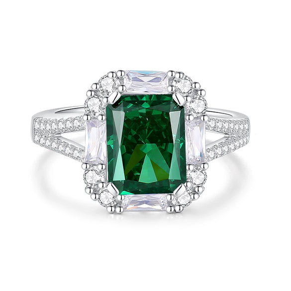 Wholesale Women's Simple Geometric Style S925 Sterling Silver Ring Set With Diamonds