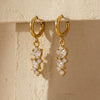 Wholesale Women's Simple Geometric Tassel Zircon Earrings Stainless Steel 18K Gold Plated Jewelry