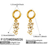 Wholesale Women's Simple Geometric Tassel Zircon Earrings Stainless Steel 18K Gold Plated Jewelry