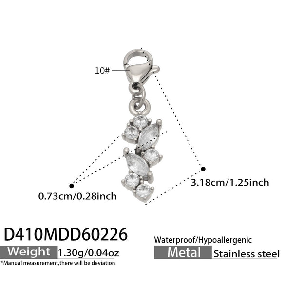 Wholesale Women's Simple Geometric Tassel Zircon Earrings Stainless Steel 18K Gold Plated Jewelry