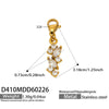 Wholesale Women's Simple Geometric Tassel Zircon Earrings Stainless Steel 18K Gold Plated Jewelry