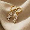 Wholesale Women's Simple Geometric Tassel Zircon Earrings Stainless Steel 18K Gold Plated Jewelry