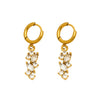Wholesale Women's Simple Geometric Tassel Zircon Earrings Stainless Steel 18K Gold Plated Jewelry