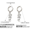 Wholesale Women's Simple Geometric Tassel Zircon Earrings Stainless Steel 18K Gold Plated Jewelry