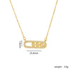 Wholesale Women's Simple Geometric Titanium Steel And Copper Necklace With Mixed Gem Inlay And Electroplating Ochain Style