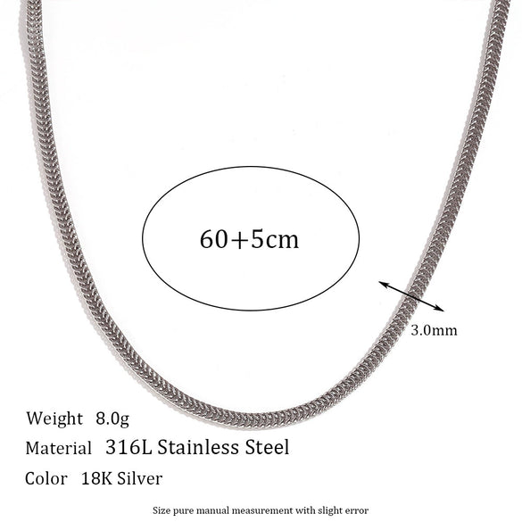 Wholesale Women's Simple Geometric Titanium Steel And Stainless Steel Chain Necklace With Electroplating