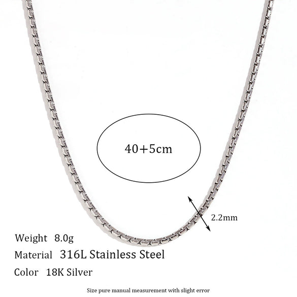 Wholesale Women's Simple Geometric Titanium Steel And Stainless Steel Chain Necklace With Electroplating