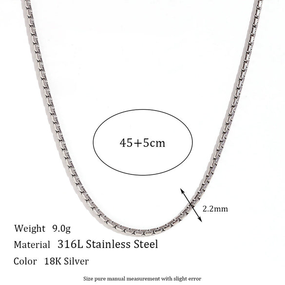 Wholesale Women's Simple Geometric Titanium Steel And Stainless Steel Chain Necklace With Electroplating