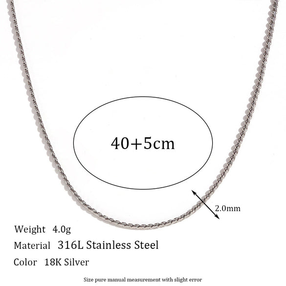 Wholesale Women's Simple Geometric Titanium Steel And Stainless Steel Chain Necklace With Electroplating