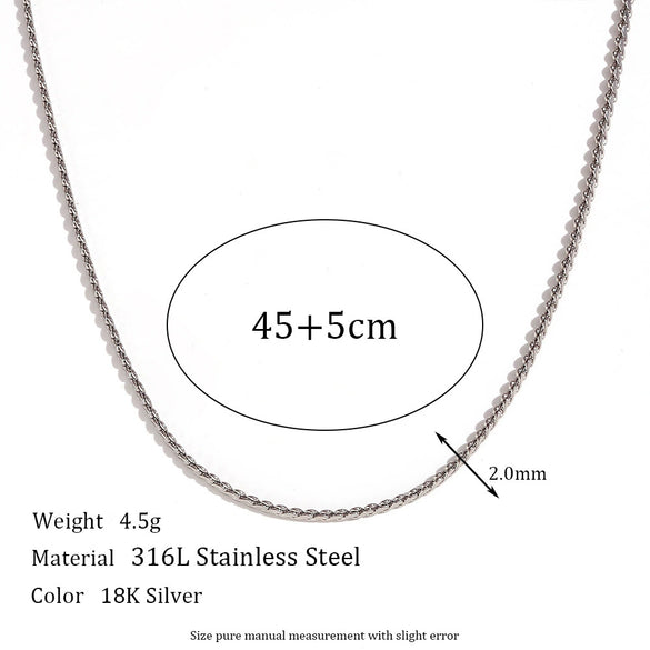Wholesale Women's Simple Geometric Titanium Steel And Stainless Steel Chain Necklace With Electroplating