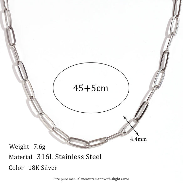Wholesale Women's Simple Geometric Titanium Steel And Stainless Steel Chain Necklace With Electroplating