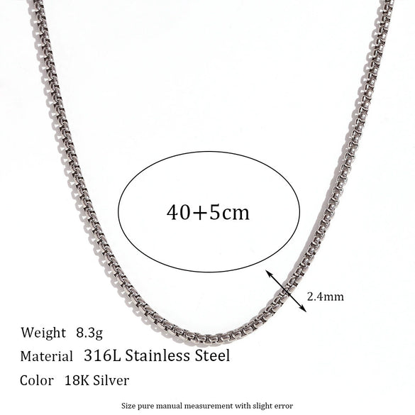 Wholesale Women's Simple Geometric Titanium Steel And Stainless Steel Chain Necklace With Electroplating
