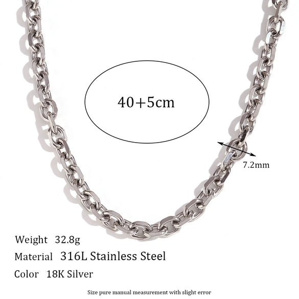 Wholesale Women's Simple Geometric Titanium Steel And Stainless Steel Chain Necklace With Electroplating