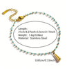Wholesale Women's Simple Geometric Titanium Steel Beaded Anklet Jewelry