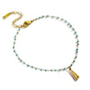 Wholesale Women's Simple Geometric Titanium Steel Beaded Anklet Jewelry