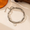 Wholesale Women's Simple Geometric Titanium Steel Electroplated Doublelayer Disc Bracelet Jewelry
