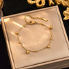 Wholesale Women's Simple Geometric Titanium Steel Electroplated Gold Beads Pea Chain Bracelet