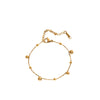 Wholesale Women's Simple Geometric Titanium Steel Electroplated Gold Beads Pea Chain Bracelet