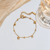 Wholesale Women's Simple Geometric Titanium Steel Electroplated Gold Beads Pea Chain Bracelet