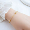 Wholesale Women's Simple Geometric Titanium Steel Electroplated Gold Beads Pea Chain Bracelet