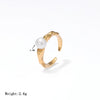 Wholesale Women's Simple Geometric Titanium Steel Electroplated Pearl Open Ring