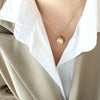 Wholesale Women's Simple Geometric Titanium Steel Electroplated Pendant Necklace With Bead Chain