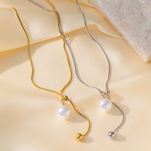 Wholesale Women's Simple Geometric Titanium Steel Electroplated Snake Chain Sweater Decorative Chain Accessories