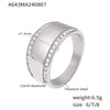 Wholesale Women's Simple Geometric Titanium Steel 18K Gold Plated Diamond Ring Hand Jewelry