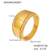 Wholesale Women's Simple Geometric Titanium Steel 18K Gold Plated Diamond Ring Hand Jewelry