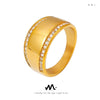 Wholesale Women's Simple Geometric Titanium Steel 18K Gold Plated Diamond Ring Hand Jewelry