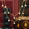 Wholesale Women's Simple Geometric Titanium Steel 18K Gold Plated Freshwater Pearl Clavicle Necklace