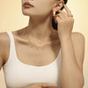 Wholesale Women's Simple Geometric Titanium Steel 18K Gold Plated Freshwater Pearl Clavicle Necklace