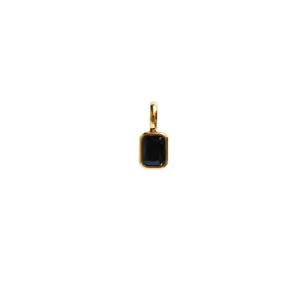 Wholesale Women's Simple Geometric Titanium Steel Necklace With Mixed Gemstone Setting And Diamond Setting Pendant