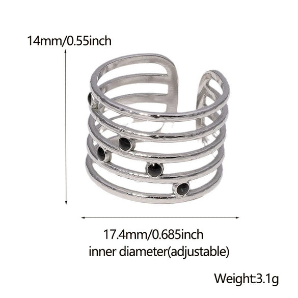 Wholesale Women's Simple Geometric Titanium Steel Open Ring With Electroplating Treatment