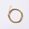 Wholesale Women's Simple Geometric Titanium Steel Snake Bone Chain Necklace With Vacuum Furnace And Electroplating Treatment