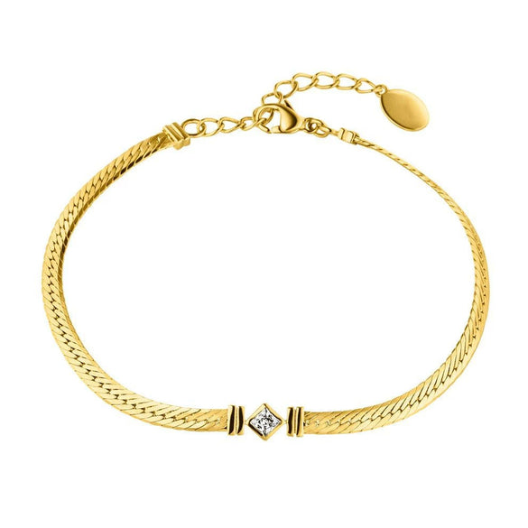 Wholesale Women's Simple Geometric Titanium Steel Snake Bone Chain Necklace With Vacuum Furnace And Electroplating Treatment