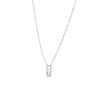 Wholesale Women's Simple Geometric Titanium Steel Square Pendant Necklace With 16K Gold Electroplated And Zircon Inlaid O Word Chain