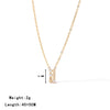 Wholesale Women's Simple Geometric Titanium Steel Square Pendant Necklace With 16K Gold Electroplated And Zircon Inlaid O Word Chain