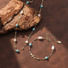 Wholesale Women's Simple Geometric Turquoise Freshwater Pearl Silver Electroplated Bracelet
