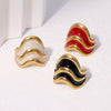 Wholesale Women's Simple Geometric Ushaped 18K Goldplated Stainless Steel Open Ring Jewelry