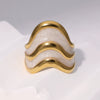 Wholesale Women's Simple Geometric Ushaped 18K Goldplated Stainless Steel Open Ring Jewelry