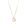 Wholesale Women's Simple Geometric White Motherofpearl Pendant Necklace With Goldplated Oshaped Chain