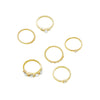 Wholesale Women's Simple Geometric Zinc Alloy Electroplated Diamondencrusted Pearl Multijoint Ring Set