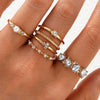 Wholesale Women's Simple Geometric Zinc Alloy Electroplated Diamondencrusted Pearl Multijoint Ring Set
