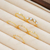 Wholesale Women's Simple Geometric Zinc Alloy Electroplated Diamondencrusted Pearl Multijoint Ring Set