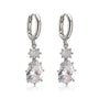 Wholesale Women's Simple Geometric Zircon Earrings Copper Material