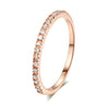 Wholesale Women's Simple Geometric Zircon Microembedded Rose Goldplated Copper Ring