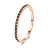 Wholesale Women's Simple Geometric Zircon Microembedded Rose Goldplated Copper Ring