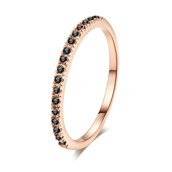 Wholesale Women's Simple Geometric Zircon Microembedded Rose Goldplated Copper Ring