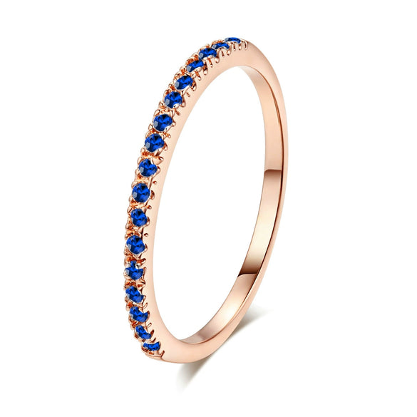 Wholesale Women's Simple Geometric Zircon Microembedded Rose Goldplated Copper Ring